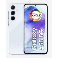 Oferta Relâmpago Celular Samsung Galaxy A55 5G 256GB, 8GB RAM, Câmera Traseira Tripla de 50MP e Selfie de 32MP, Bateria de 5.000 mAh, Tela Super AMOLED 6.6"Azul Claro